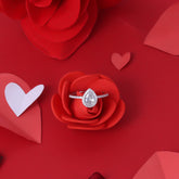 Silver Solitaire Pear Cut Ring